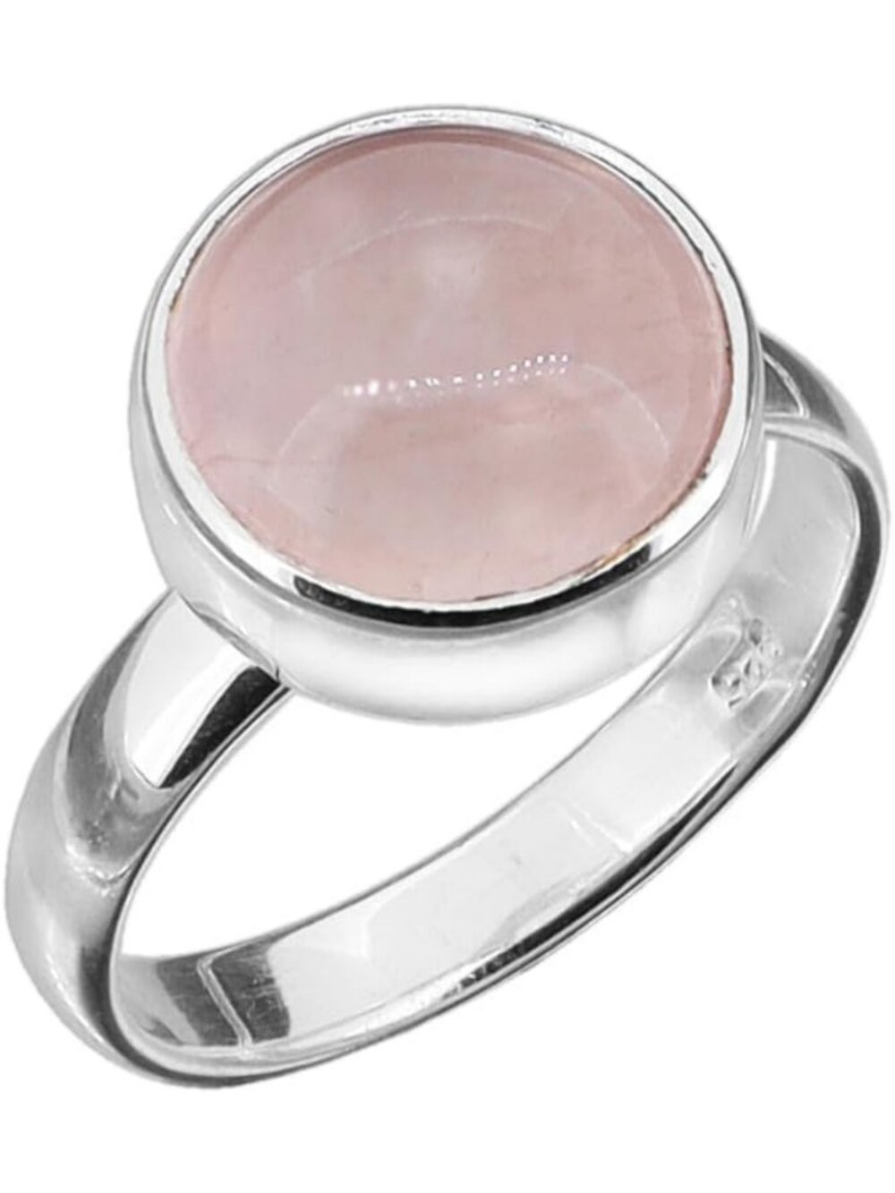 Handmade Natural Rose Quartz Ring | Sterling Silver 925 | Unique Gemstone